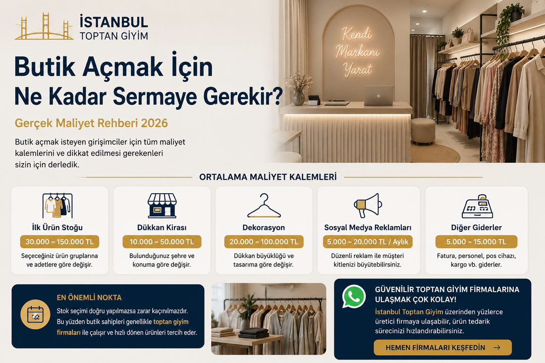 Butik Açmak İçin Ne Kadar Sermaye Gerekir? (Gerçek Maliyet Rehberi)